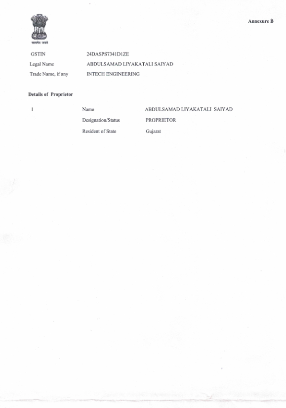 GST Registration Certificate - Page 3